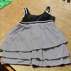 Black and White Striped Dress top only